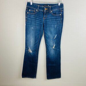 American Eagle Jeans Women's Size 2 Slim Boot Stretch Metallic Thread Pockets